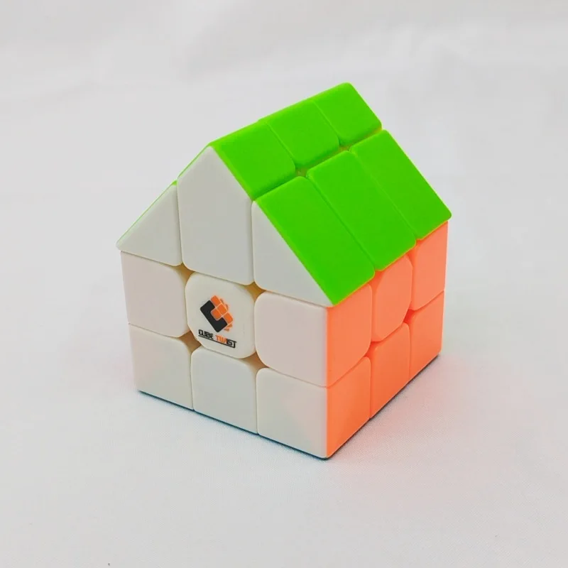 [Krótność] Kostka Magiczna 3x3 Nieregularna Układanka Zielony Domek Kostka 3x3 Kolorowy Domek Kostka Zabawki Edukacyjne Antystresowe