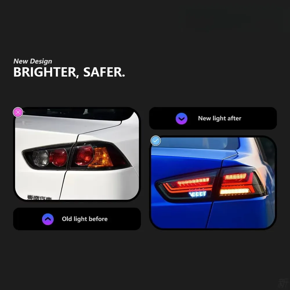 08-17  LED Tail Light with Clear Lens New 12V Rear Driving Light Modification DRL Signal Brake Car Styling