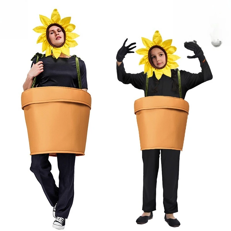 Funny sunflower potted plant costume cosplay clothes stage costume cosplay costume masquerade
