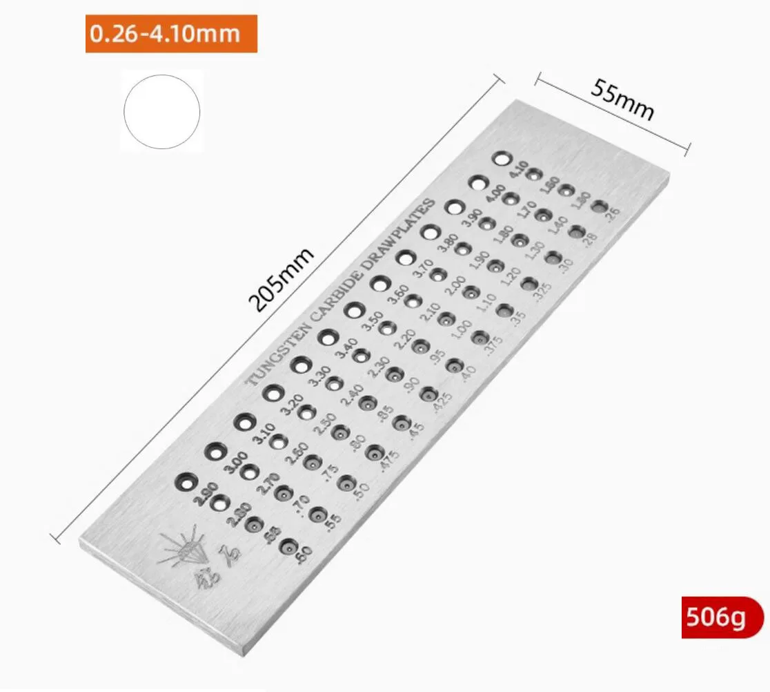 

52 Round Holes 0.26-4.10mm Tungsten Carbide Wire Drawplate for Jewelry Making Round Hole Wire Drawplate Drawplate Wire Drawplate