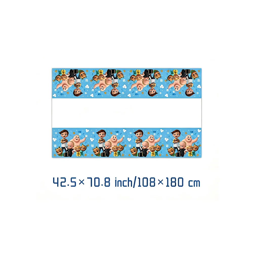 Boss Baby Cartoon Geburtstagsparty Dekorationen Hintergrundbanner Teller Becher Servietten Tischdecke Ballons Jungen Mädchen Party Babyparty – Detail 14