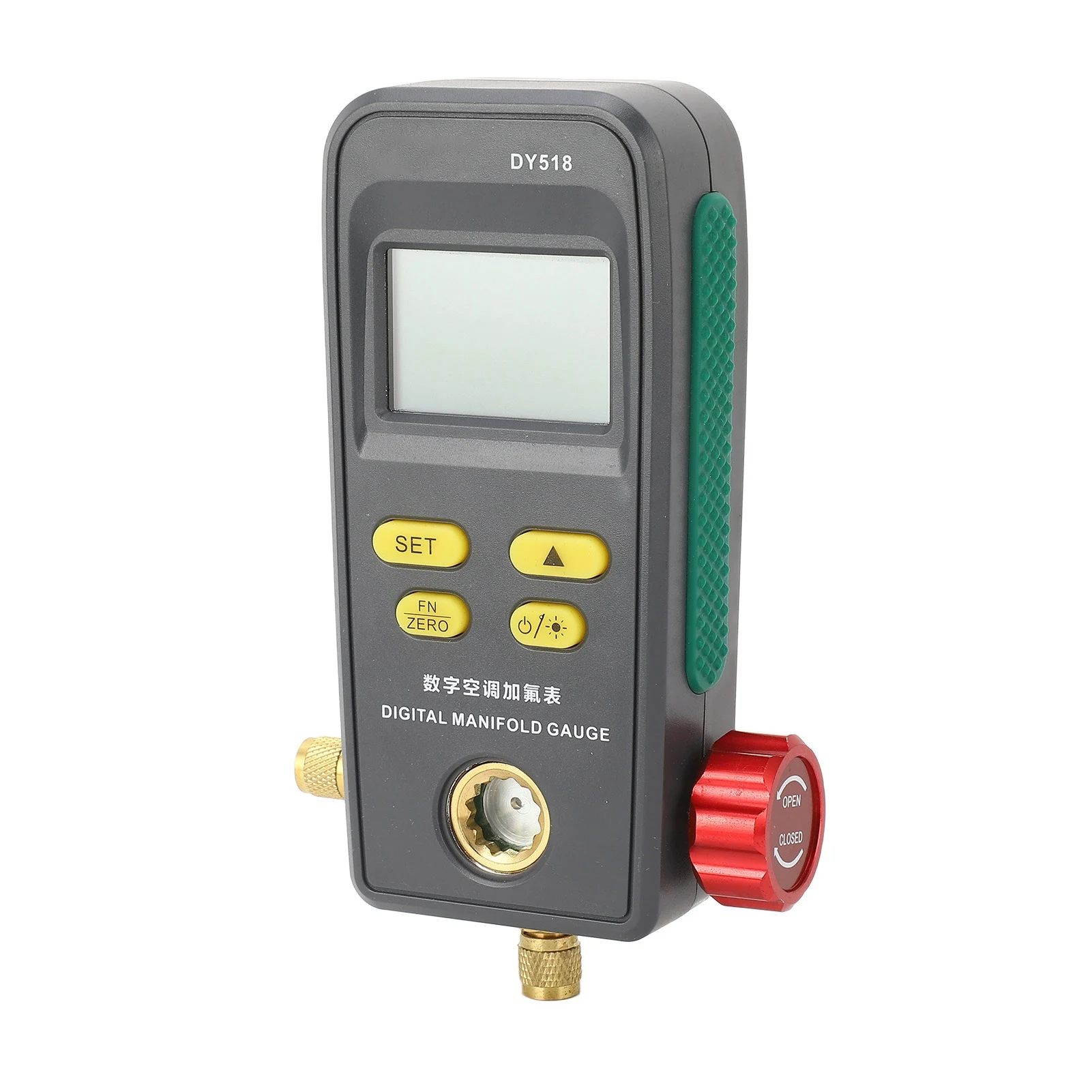 DY518 Digital AC Gauge for Automotive HVAC Repair with Vacuum Measurement and Superheat Subcooling Calculation