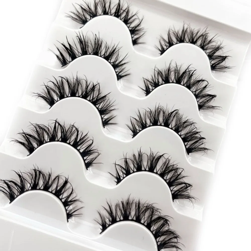 Cils 3D en faux vison sans cruauté animale, 15 mm, faits à la main, volume désordonné, effet plumeux, faux cils pour femmes