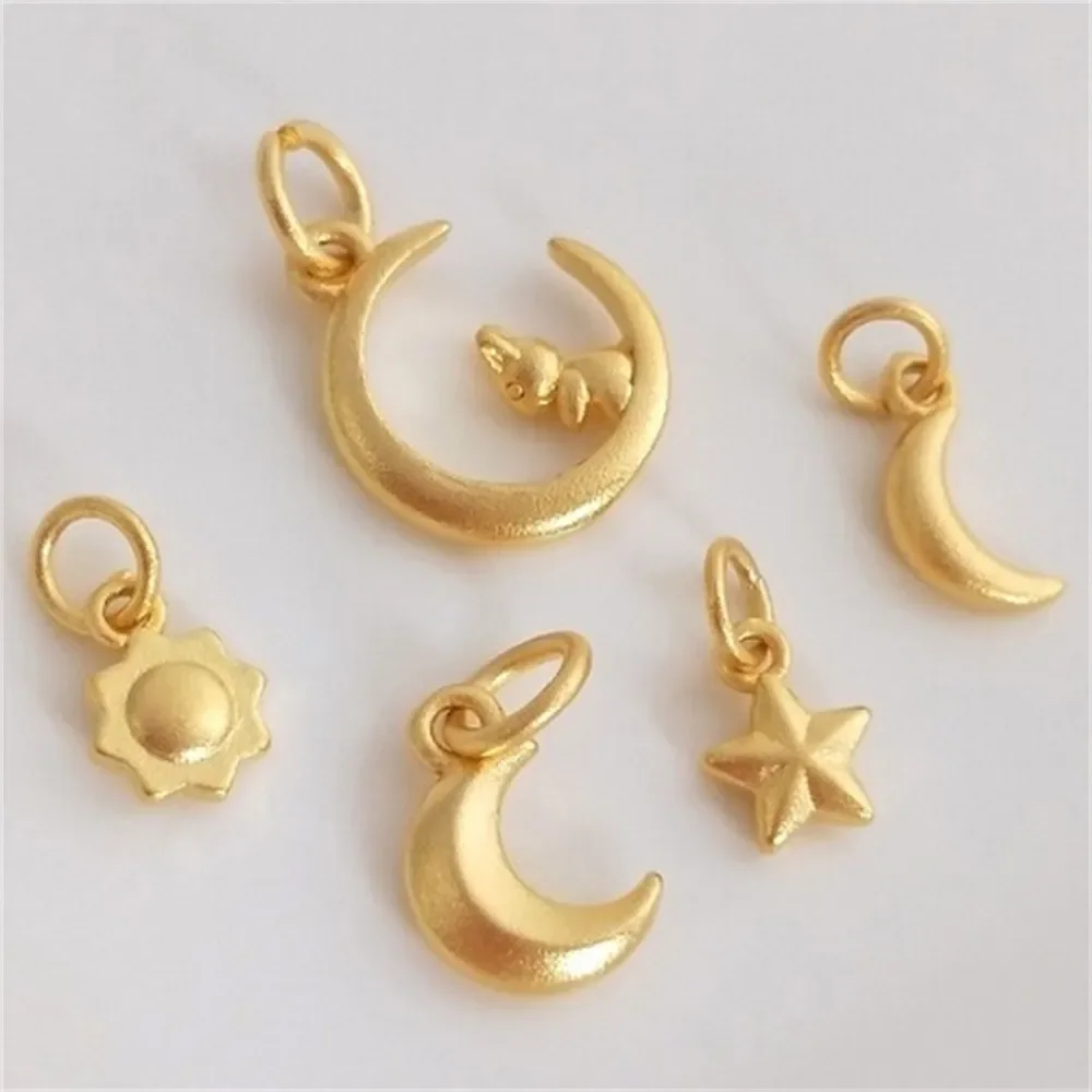 

Shajin Sun, Moon and Stars Small Pendant Star Moon Guanghan Palace Moon Rabbit Pendant DIY Bracelet Charms Accessories Charm