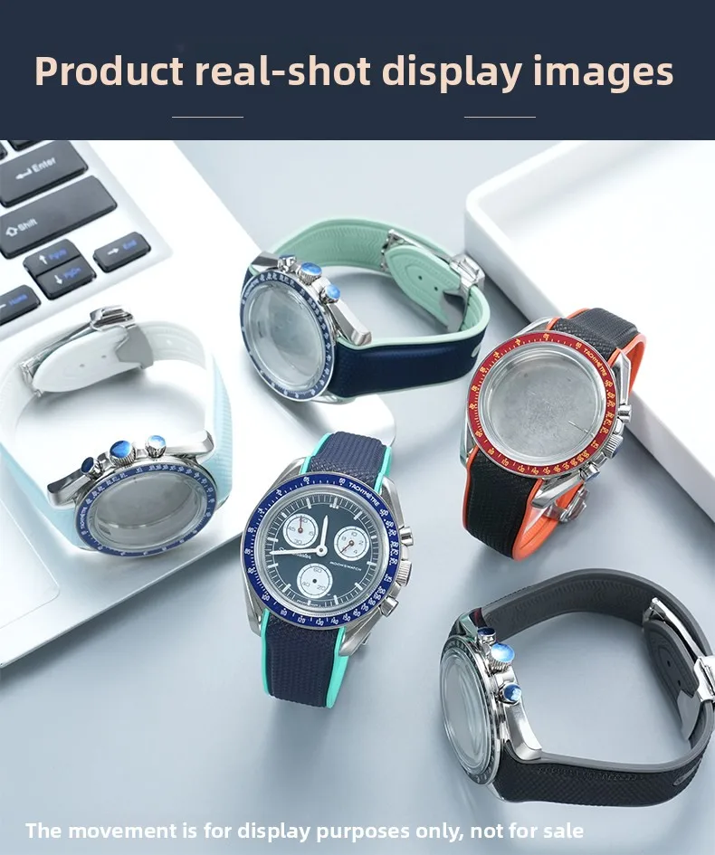 42mm Stainless Steel Moon Watch Case+Rubber Strap Mod Kit for Omega & Swatch MoonSwatch Metal Case Waterproof Bracelets parts