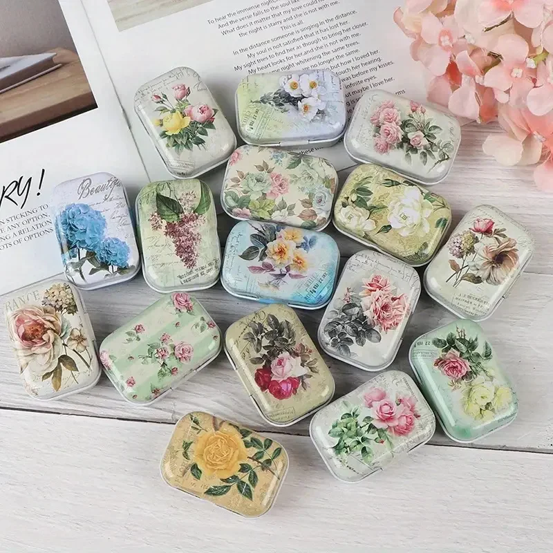 10pcs Christmas Gift Tin Trinket Jewelry Coin Box Candy Container Mini Metal Storage Box With Lid Jewelry Organizer Storage Box