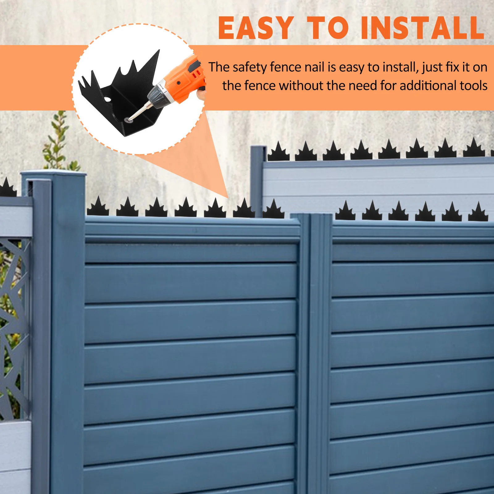 1 مجموعة 1 مجموعة من مكافحة تسلق سياج جدار معدني المسامير لبوابة الحديقة الأمنية سياج رادع قوي غير قابل للصدأ المسامير #4