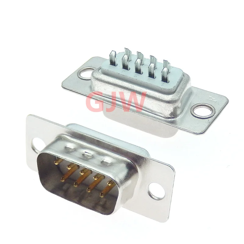 10pcs D-SUB 9 Pin Male Female Standard Solder Type 9P Connector DIP Mount Serial Port Adapter 2 Rows DB9