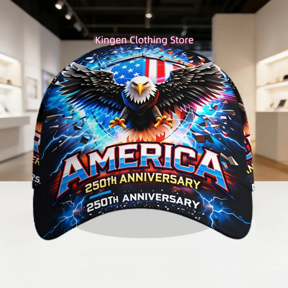 A Vintage Hat Commemorating The 250Th Anniversary of The Founding of The United States, 2D Flat Adjustable Snapback Baseball Cap