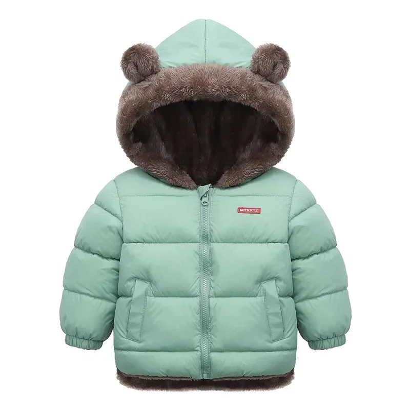 Kids Cotton Clothing Thickened Down Girls Jacket Baby Children Winter Warm Coat Zipper Hooded Costume Boys Outwear