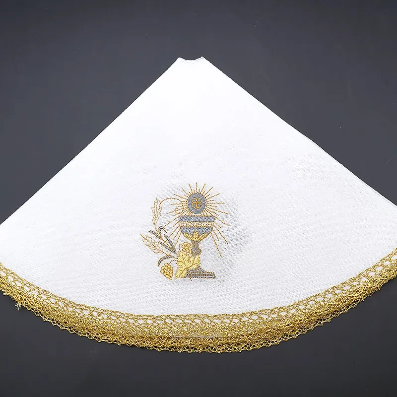 Christian Church Altar Chalice Cloths Holy Saint Cover Cloth Chalice Veil Paten Cover The Vessels Paten White Cloth Churh Supply