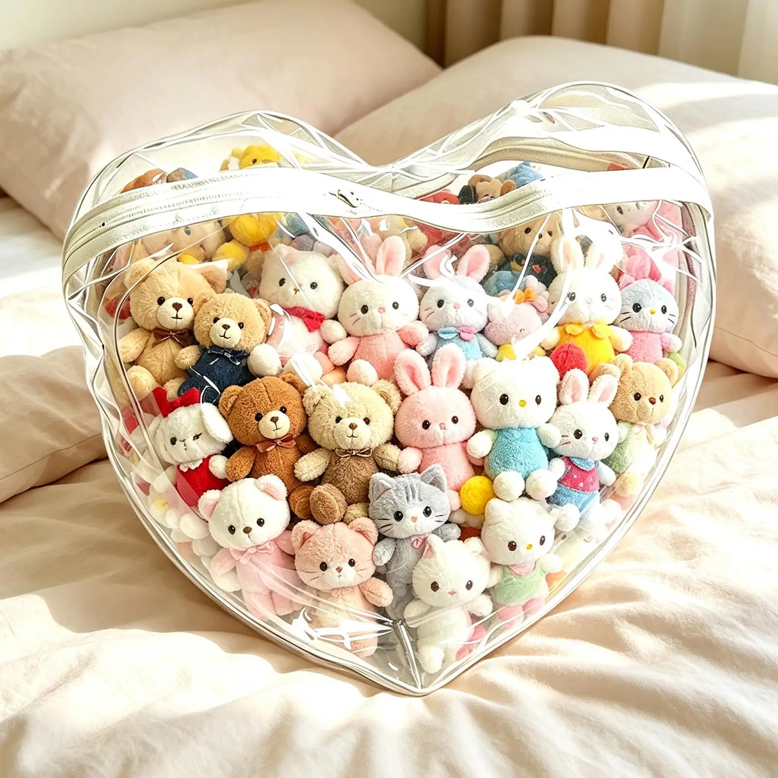 Stuffed Animal Storage Clear Dustproof Plush Toy Bags Plush Toy Storage For Home Bedroom Apartment Nursery Closet Dorm College view 4