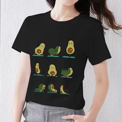 T-shirt Women's Fashion T-shirt Cartoon Cute Avocado Hot Print Pattern Casual Soft Commuter Wear O-neck Youth Comfortable Top