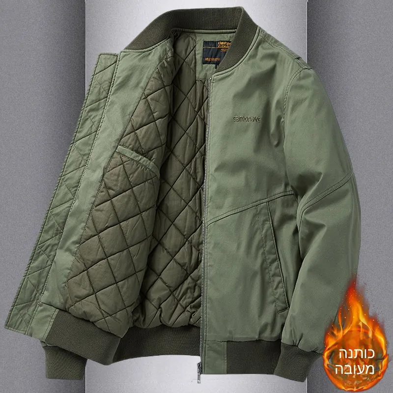 Men's Winter Cotton Jacket Pilot Style Thickened Casual Loose Fit Warm Baseball Coat Pure Cotton Fashion Urban Workwear