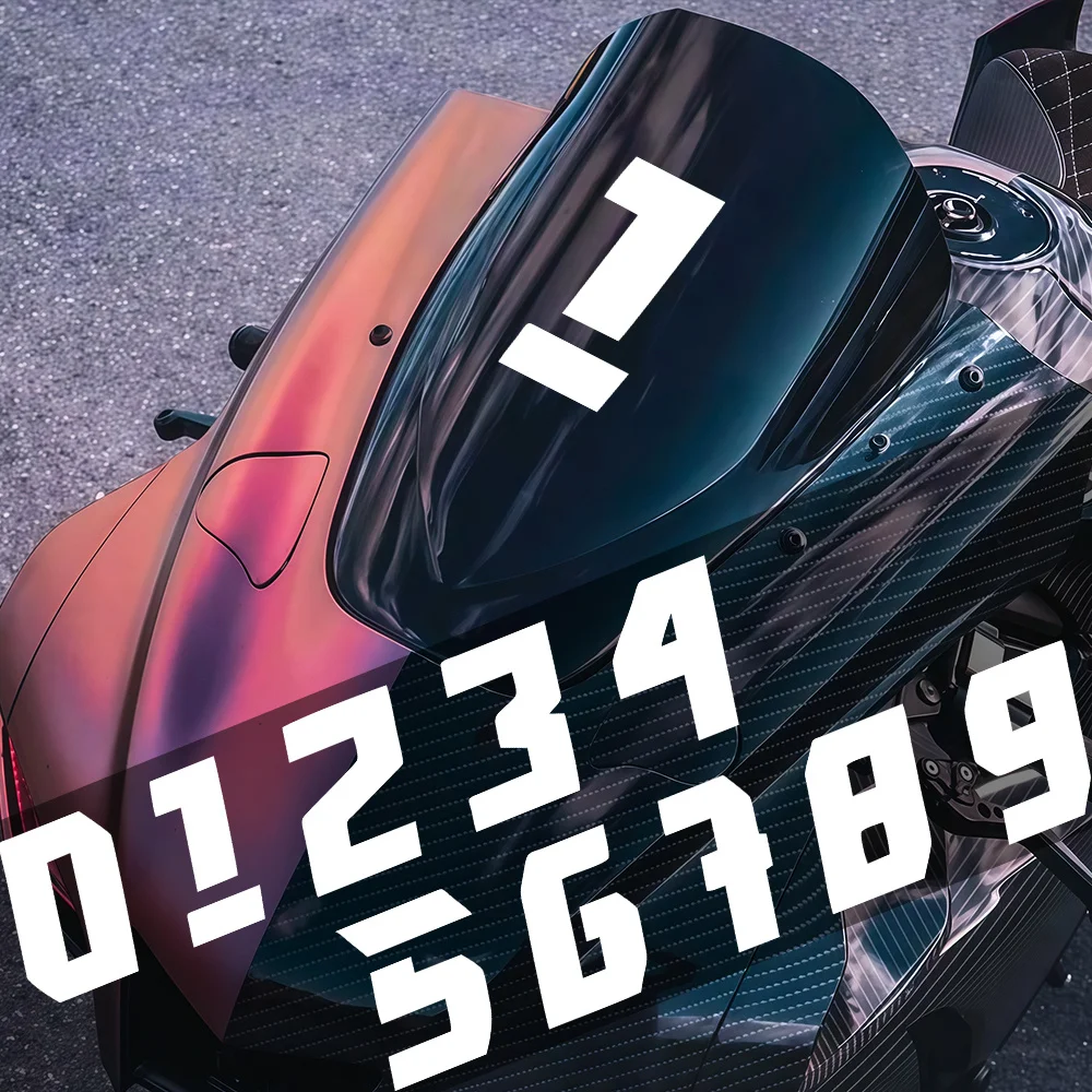 

1pc Motorcycle Helmet Stickers, Waterproof Durable 0-9 Number Decals for Bike Body Tank Scooter Accessories