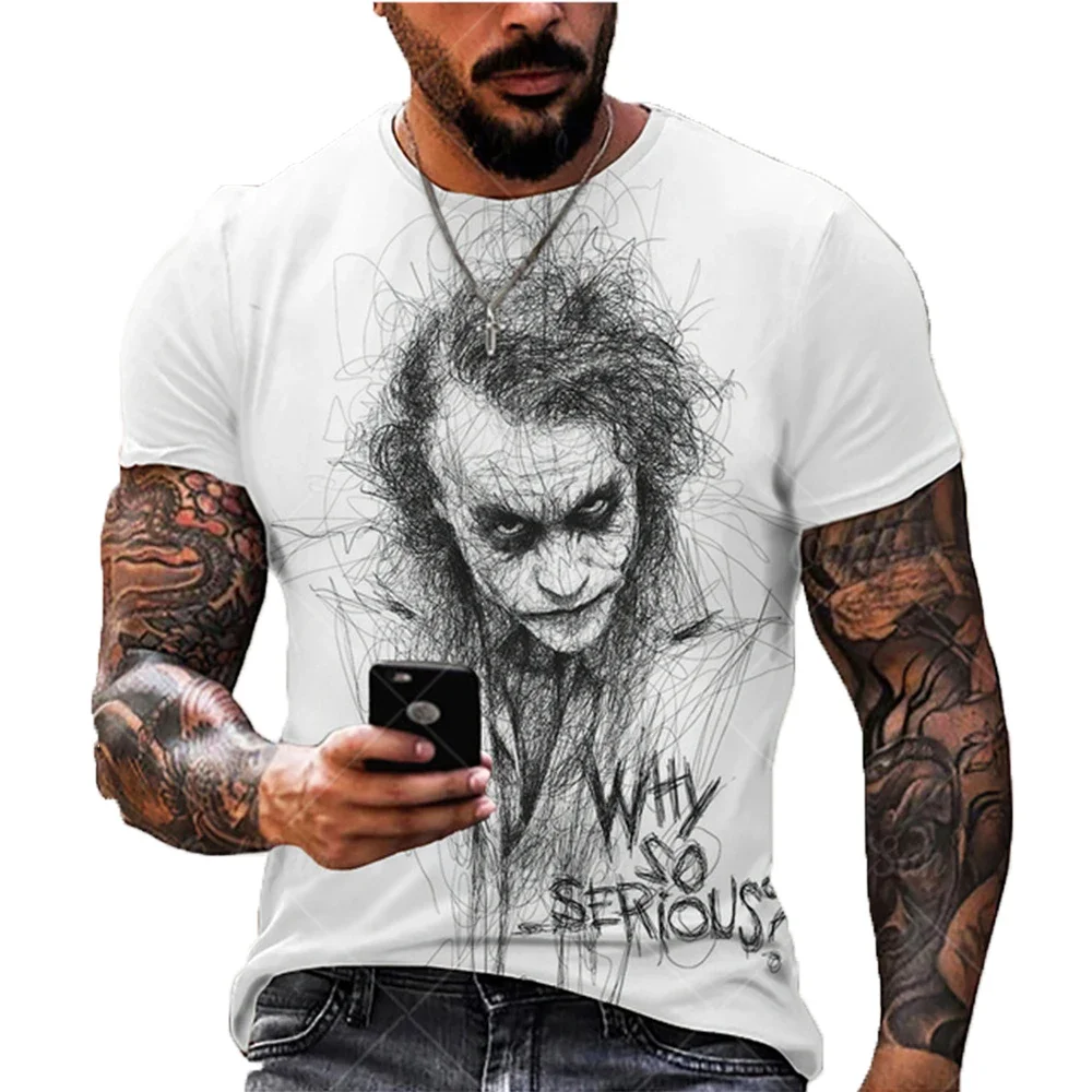 2023 Fashion 3D T Shirt For Men Joker Print  Casual O-neck Short Sleeve Tees Funny Hip Hop Anime Harajuku tops