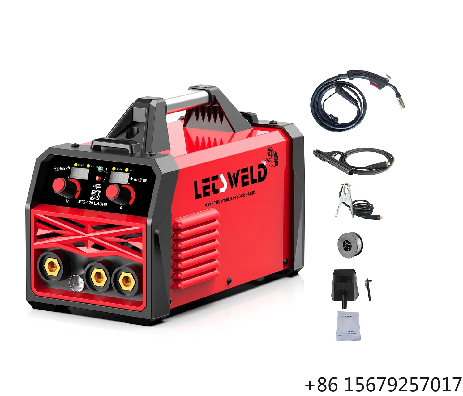 LETSWELD MIG-350 220V Stainless Steel Portable 3kVA Welding Machine 3-in-1 MIG MMA Lift Tig IGBT No Gas Welder 6.5KG