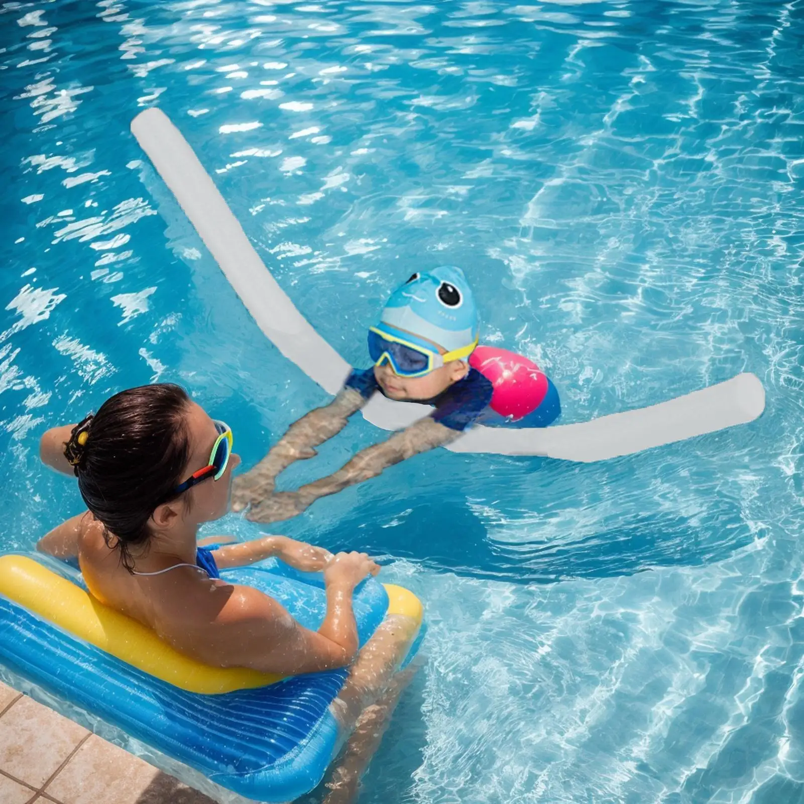 Foam Noodles Floating Swimming Stick Training Device Exercise Aid Water Sports Accessories for Kids Adults Play Craft