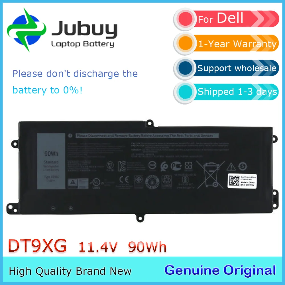 DT9XG 11.4V 90Wh Original Laptop Battery for Dell Alienware Area-51m ALWA51M 7PWKV P38E001 07PWXV