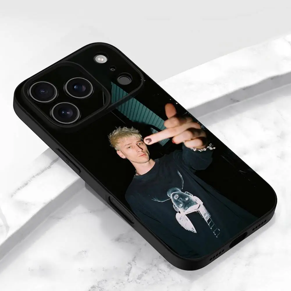 Casing HP M-MGK LOST AMERICANA Untuk iPhone 17,16,15,14,13,12,11,Pro,Max,Plus,E,Air,Mini Pelindung Hitam