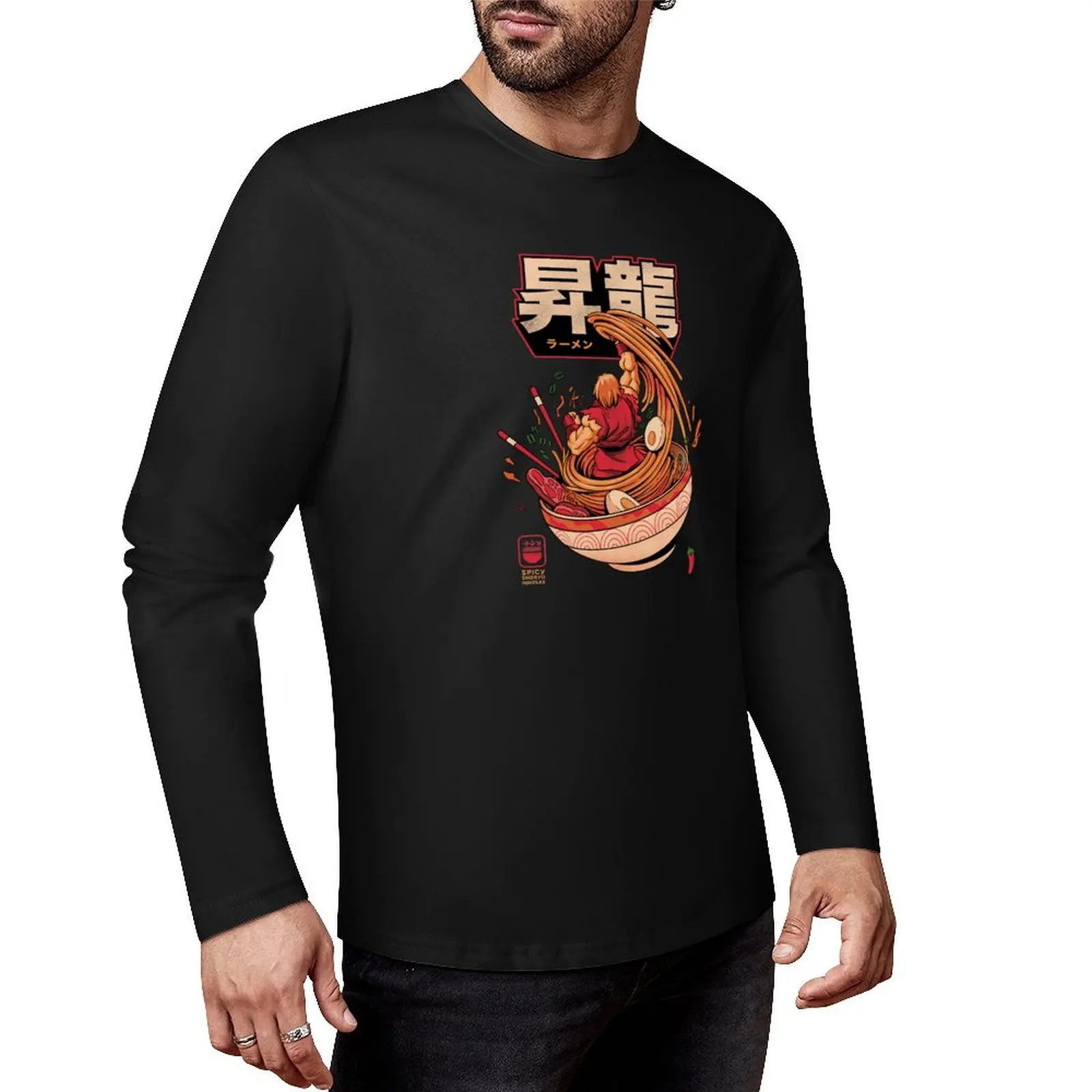 Spicy Shoryu Noodles Long T-Shirt plain t-shirt plus size t shirts customized t shirts mens clothing