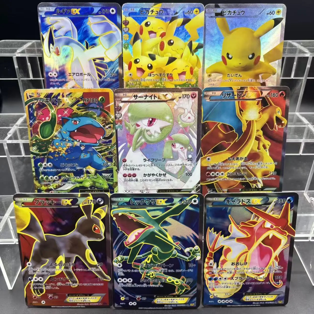 

9Pcs/set Ptcg Ex Lugia Rayquaza Gardevoir Charizard Japanese Flash Card Lucario Diy Self Made Anime Collection Card