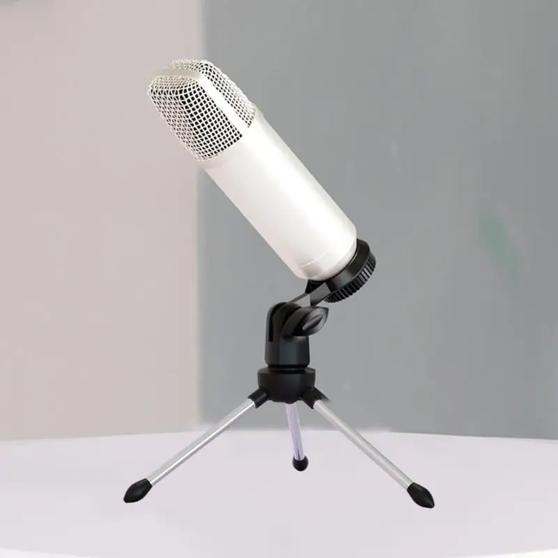 B03F Universals Clamp Desktop Tripods Stand for Microphones Mount and Phone Holder Adjustable Height Sturdy Stability