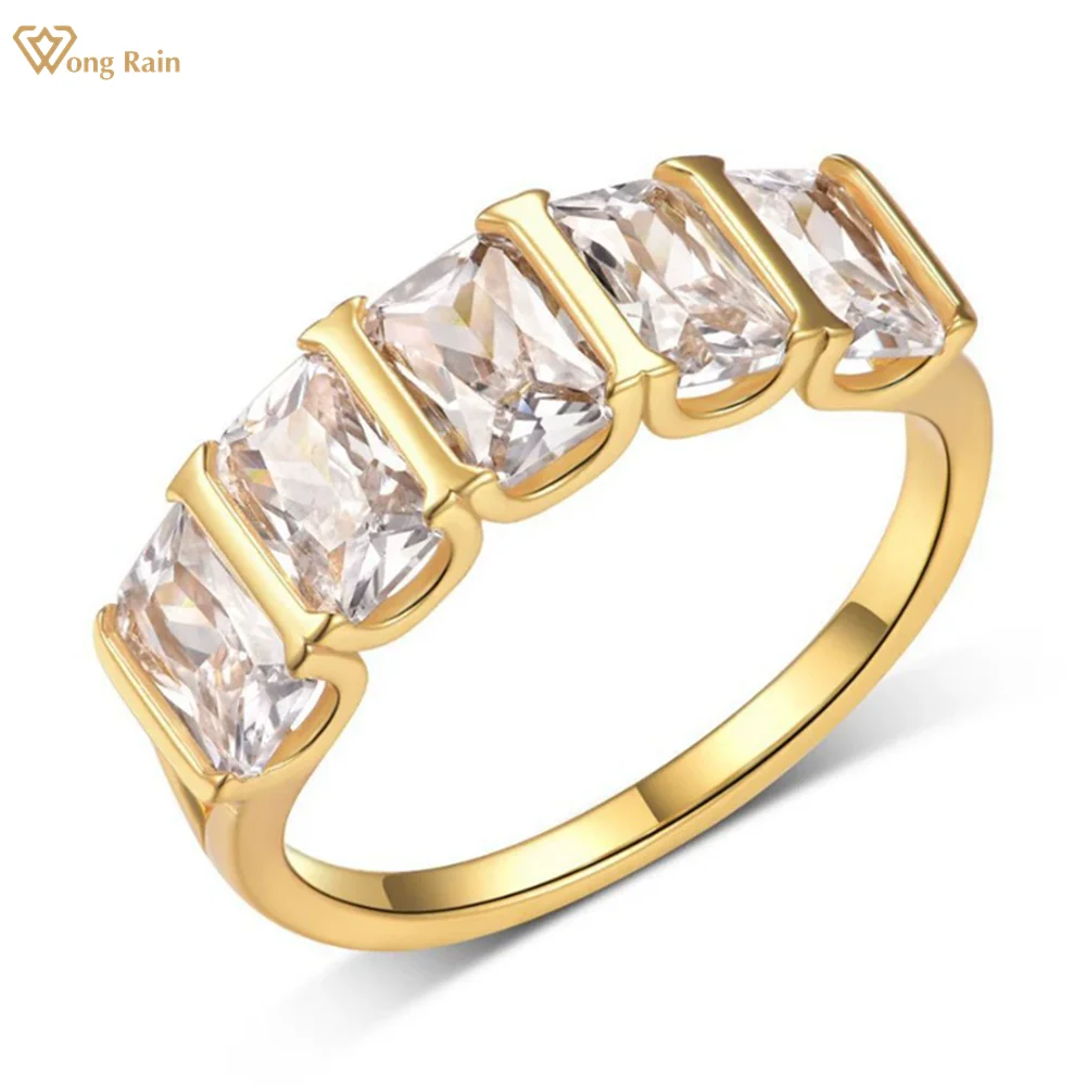 

Wong Rain Твердое серебро 925 пробы 3EX VVS1 D Цвет сияющей огранки 4*6 мм Настоящий муассанит с бриллиантами Драгоценные камни Ряд Кольцо Изысканное ювелирное кольцо