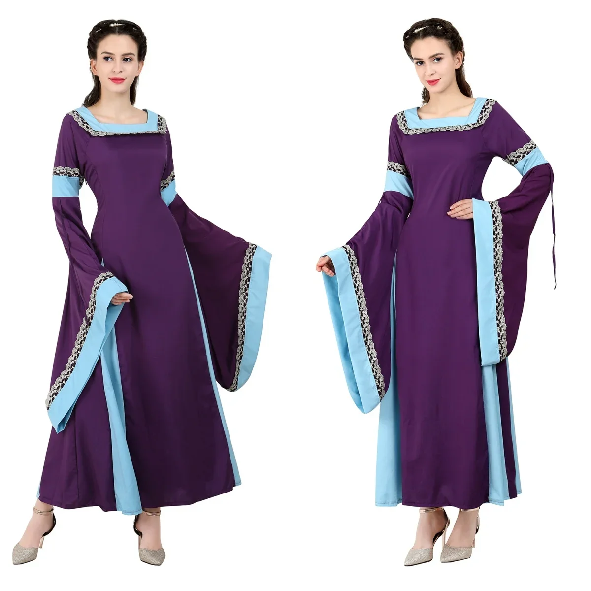 

Women Renaissance Dress Victorian Long Sleeve Costume Irish Fancy Gown Women's Halloween Cosplay Outfit Masquerade Party Dresses