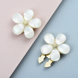 2pcs large Elegant Opal Floral Shirt Button Cover Cufflinks Button Pins for Ladies Clothing Sleeve Buttons Accessories