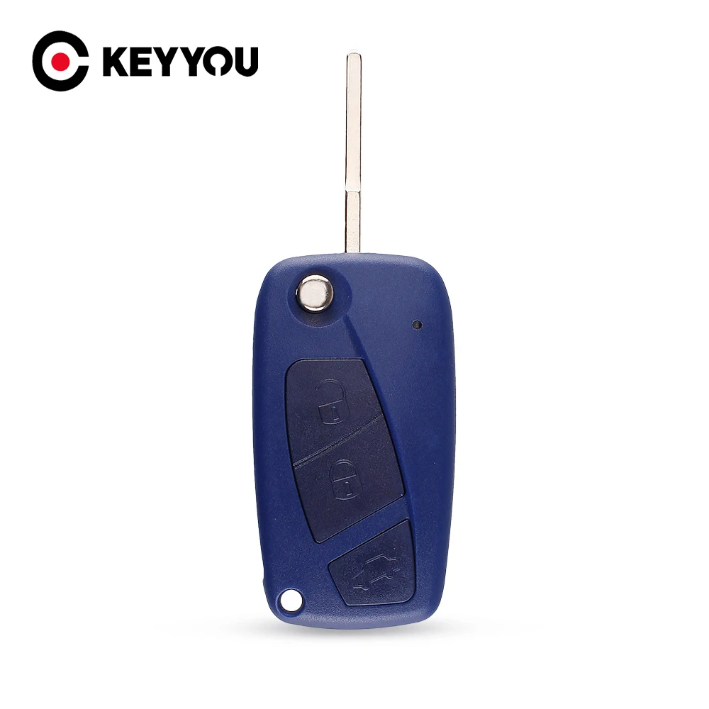 

KEYYOU Flip Remote Key Shell for FIAT Punto Ducato Stilo Panda Idea Doblo Bravo Keyless Fob Case 3 Buttons SIP22 blade