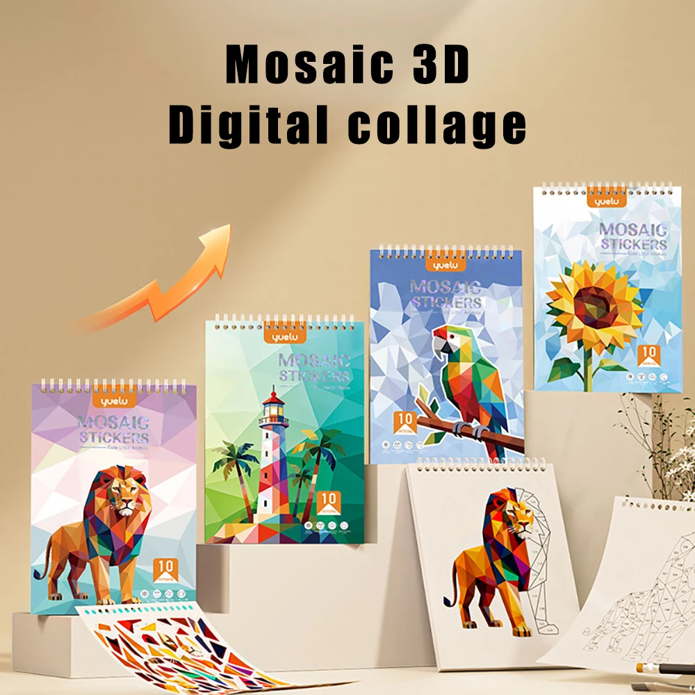 

Бумажная цифровая книга-пазл, наклейки-коллажи с животными, сделанные своими руками