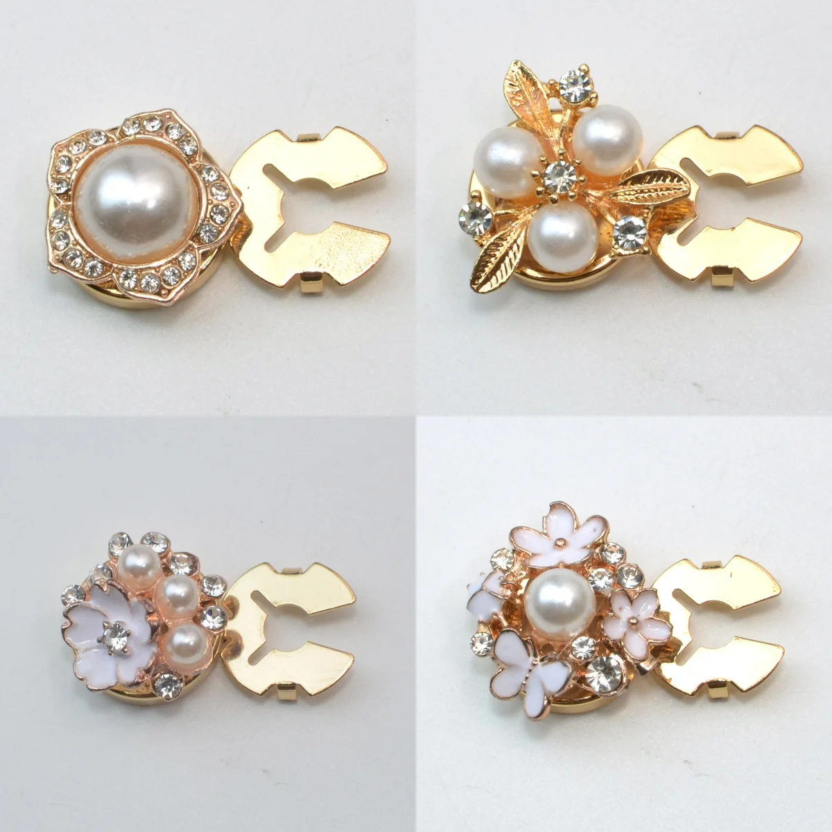1/2PCS Rhinestone FlowerButterfly Cufflinks for Women Elegant Shirt Dress Decorative Button Covers Temperament Accessories