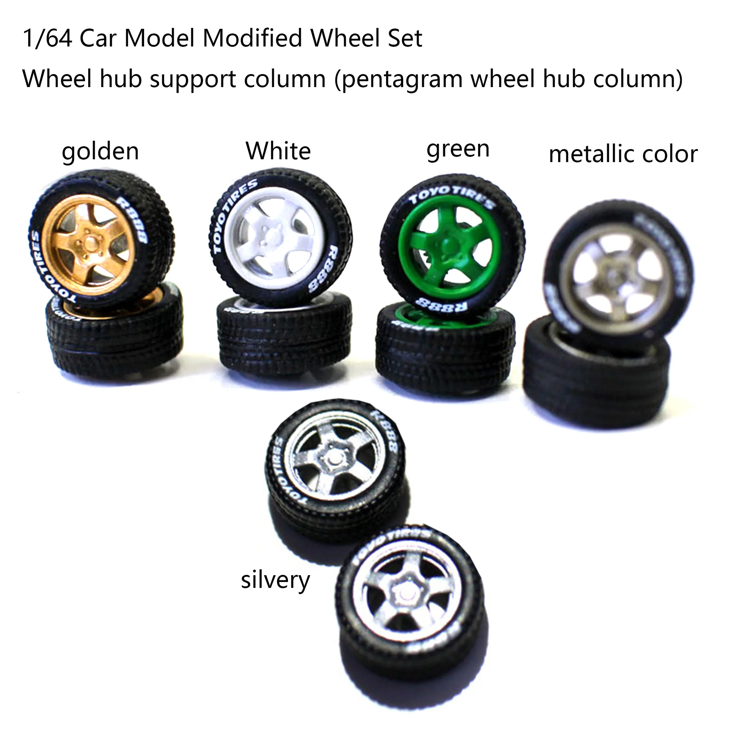 1: 64 car model wheel modification accessories (five pointed star wheel hub pillar) multi-color