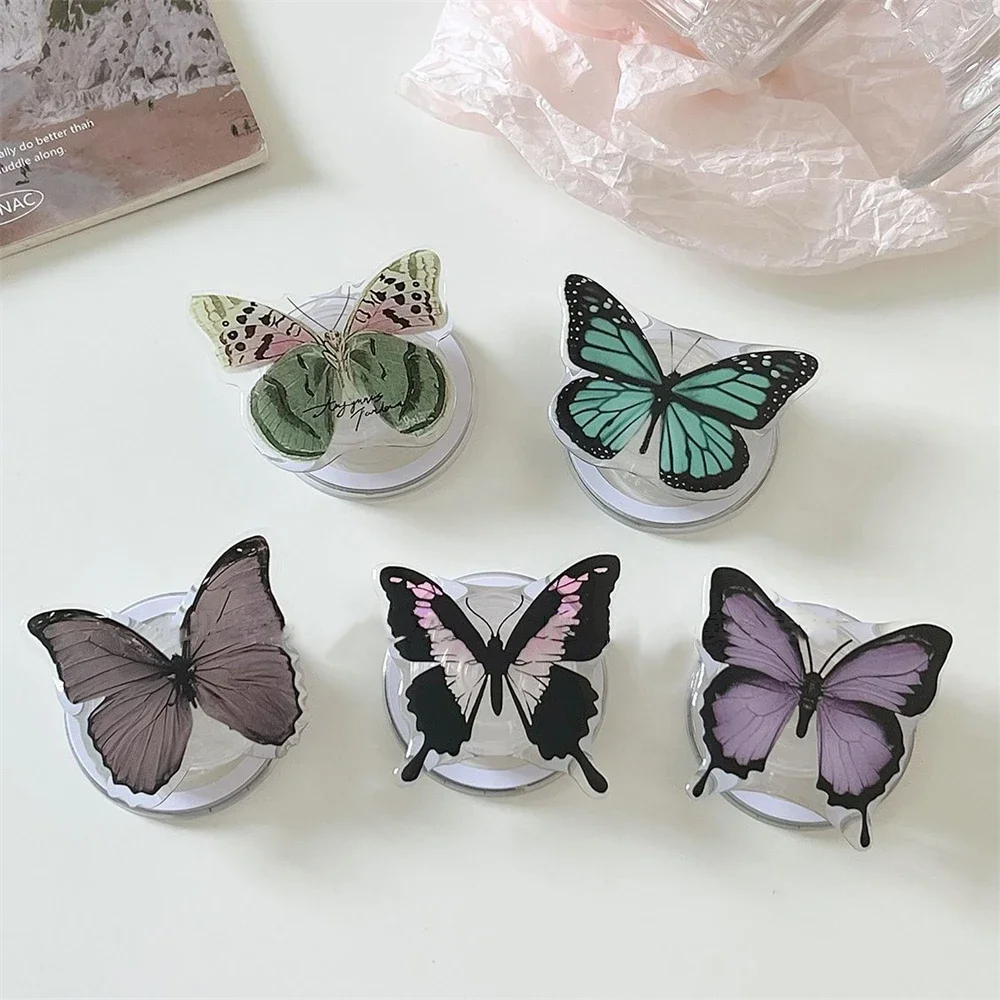 Cute Butterfly Magsafe Phone Grip Tok Sockets Cellphone Accessories Mobile Bracket Korea Griptok Phone Stand Holder