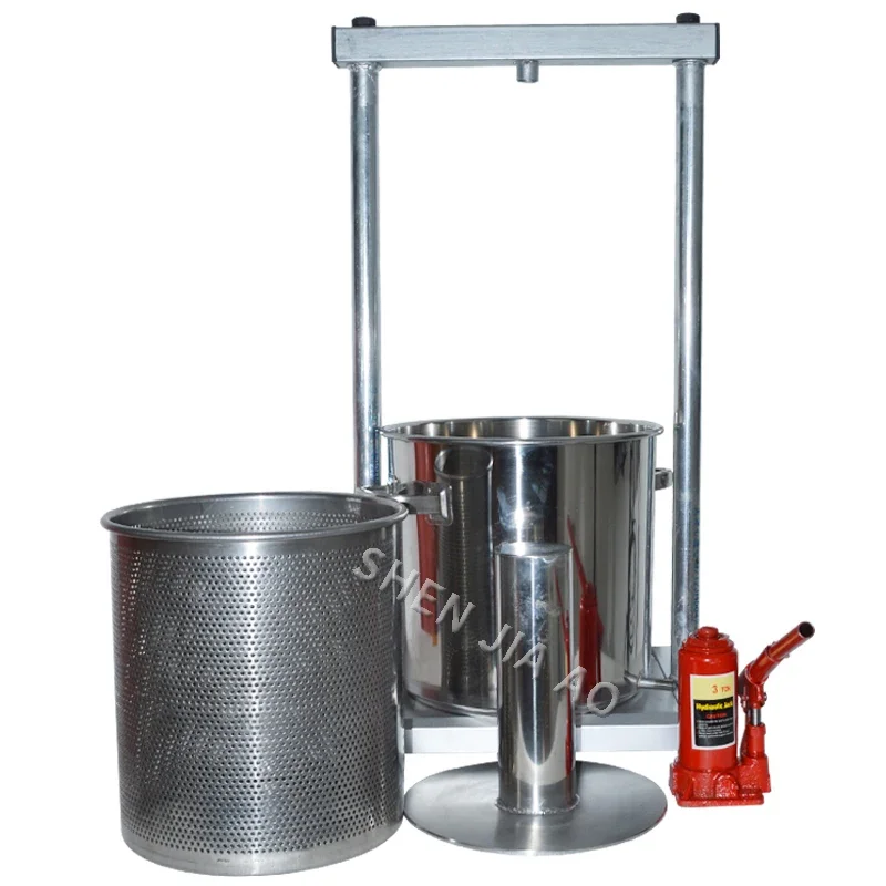 Exprimidor de frutas hidráulico Manual para el hogar de 22L, exprimidor pequeño de acero inoxidable para miel, uva, arándanos y morera, 1 ud.