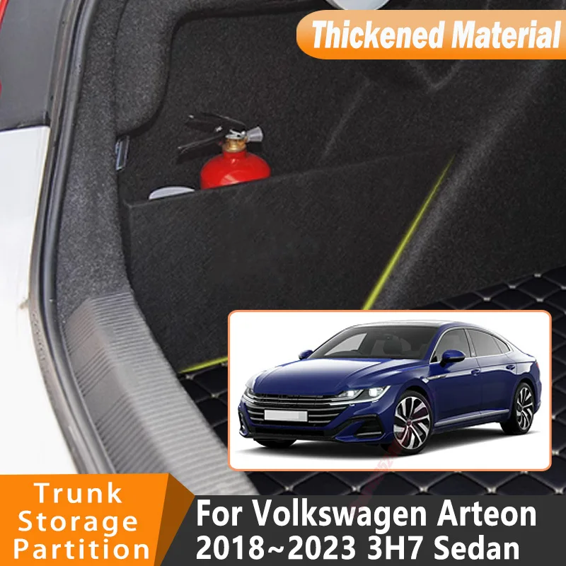 For Volkswagen Arteon Sedan 2018~2023 3H7 Auto Interior Trunk Organizer Side Partition Storage Box Car Accessories
