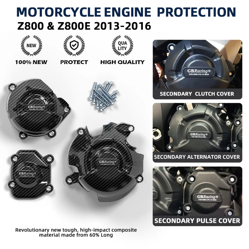 

GBRacing protector de motor moto motocicleta carenados For KAWASAKI Z800 Z800E 2013-2016 Pulse Cover Secondary Engine Cover Set