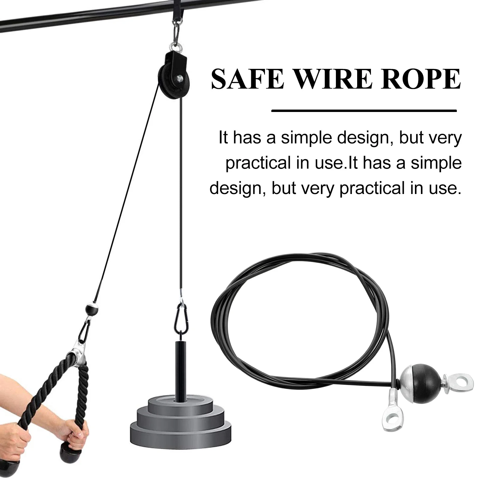 

1Pcs Practical Gym Wire Rope Durable Steel Cable Lightweight Portable Fitness Supply Accessory for Home Gym Safe Wire Rope