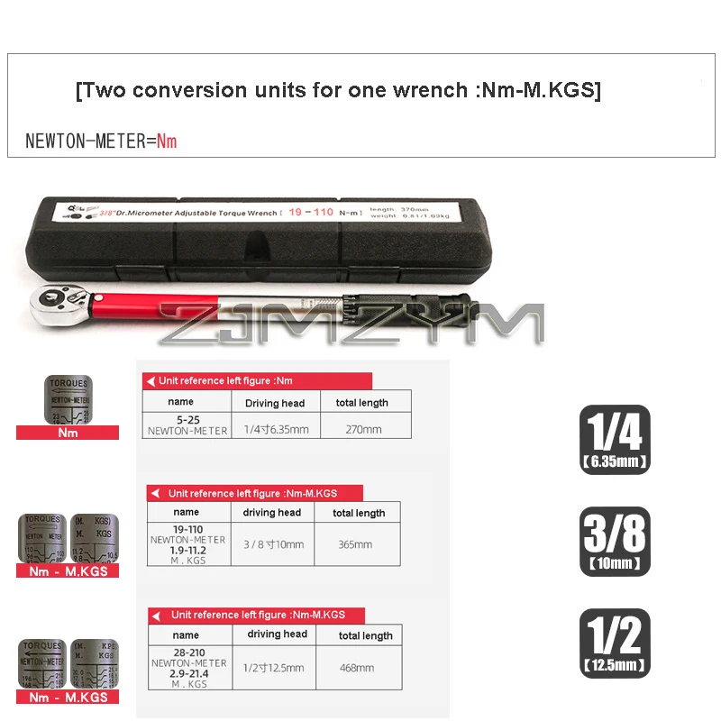 Torque Wrench 1/2 1/4 3/8 Precise Reversible Ratchet Torques Key Professional Bicycle Motorcycle Car Automotive Tool