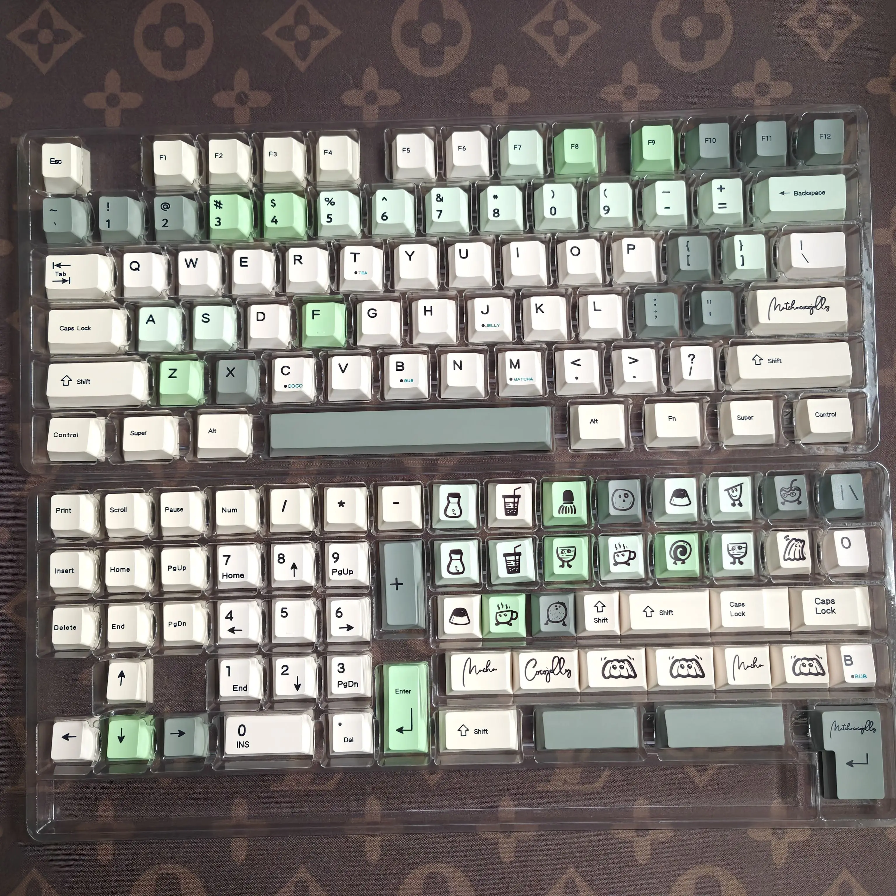 

C tea keycap thickened material 1.7-1 thickness Original height Five-sided sublimation keycap