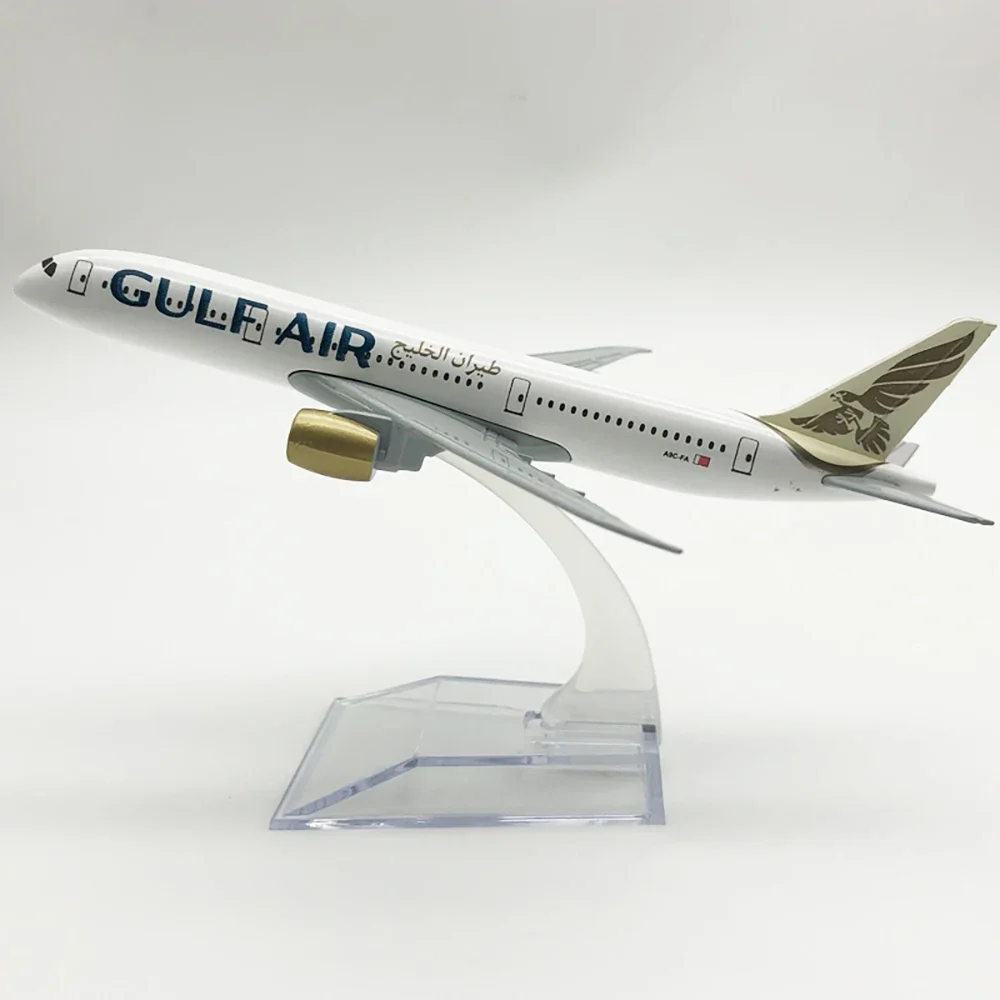 

1/400 Alloy Aircraft Boeing 787 Gulf Air 14cm Airplane B787 Model Toy Children Gift for Collection Decoration
