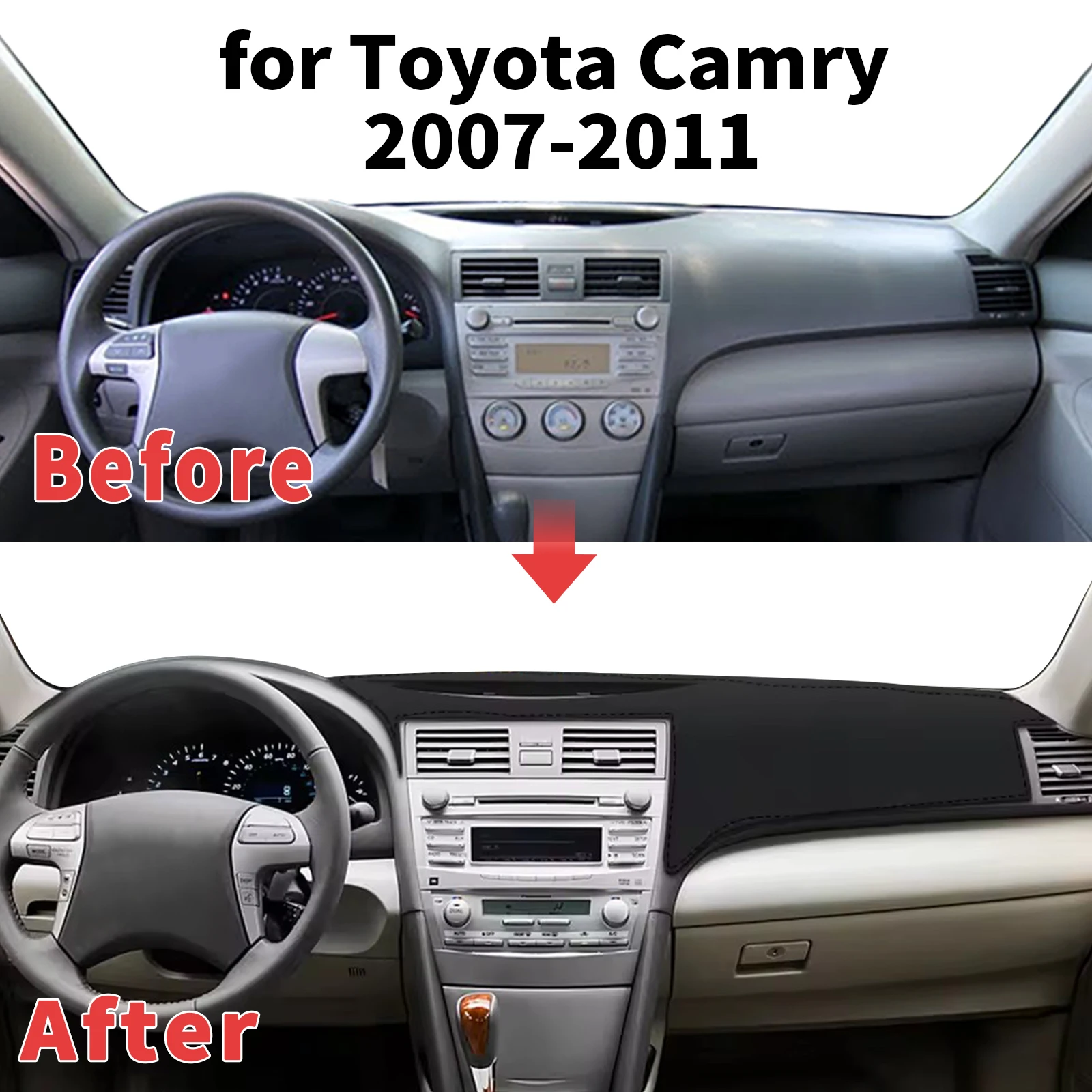 

for Toyota Camry 2007-2011 XV40 Dashboard Cover Sun Shade Protector Dashmat Anti-Glare UV Block Carpet Mat Automotive Dash Mat