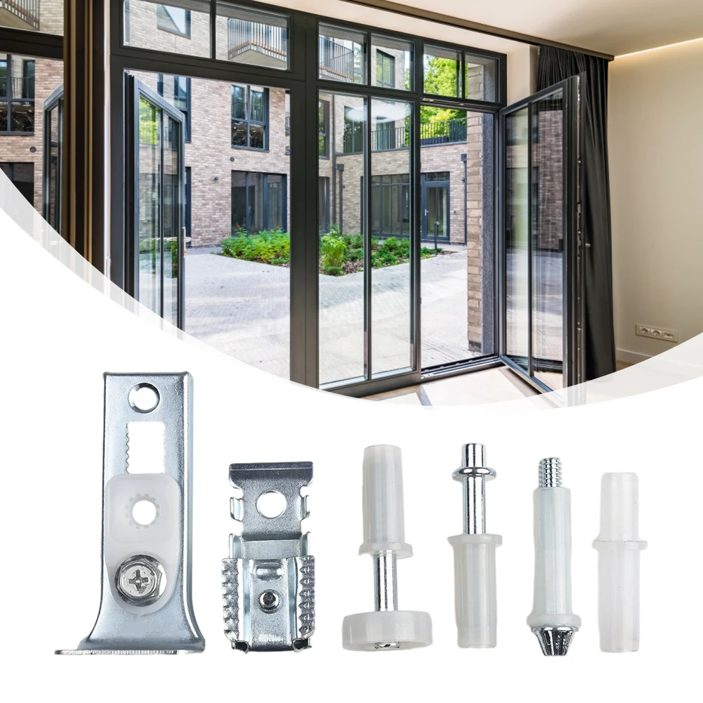 Complete Bi-Fold Door Hardware Repair Kit with Top Guide Wheel Top Pivot Bottom Pivot Top Plastic Pivot and Two Brackets