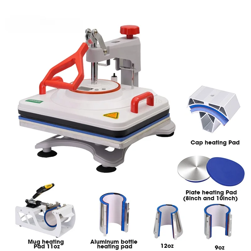 8 in 1 combo coffee mug cup tshirt heat press printing machine 8 in 1 sublimation machine price