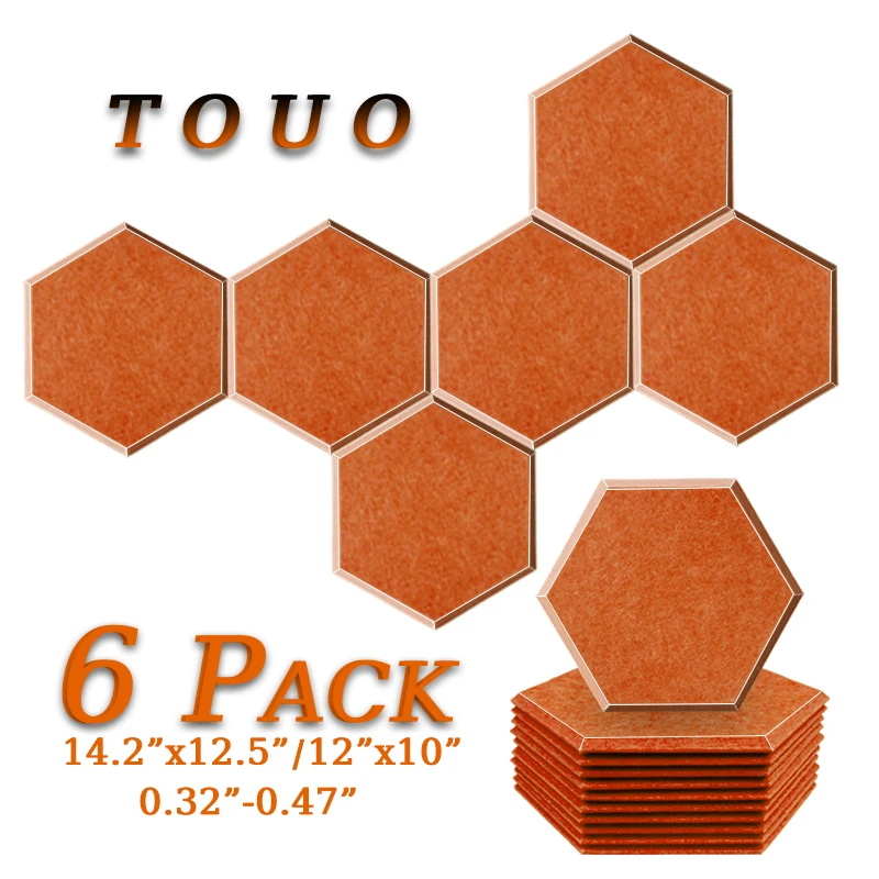 

TOUO Sound Insulation Panels Study Meeting Noise Absorbing 6 Pcs Acoustic Treatment Sound absorbing material Home Accessories