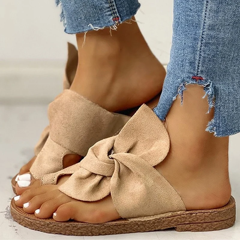 

Women Sandals 2021 Summer Sandals Casual Flat Shoes Female Bowknot Casual Summer Shoes For Women Flip Flop Flats Chaussure Femme