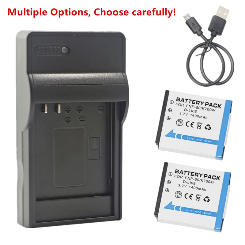 NP-50 Battery or Charger for Fujifilm FinePix F50FD F60FD F70EXR F75EXR F80EXR F85EXR F100FD F200EXR F300EXR F305EXR F500EXR