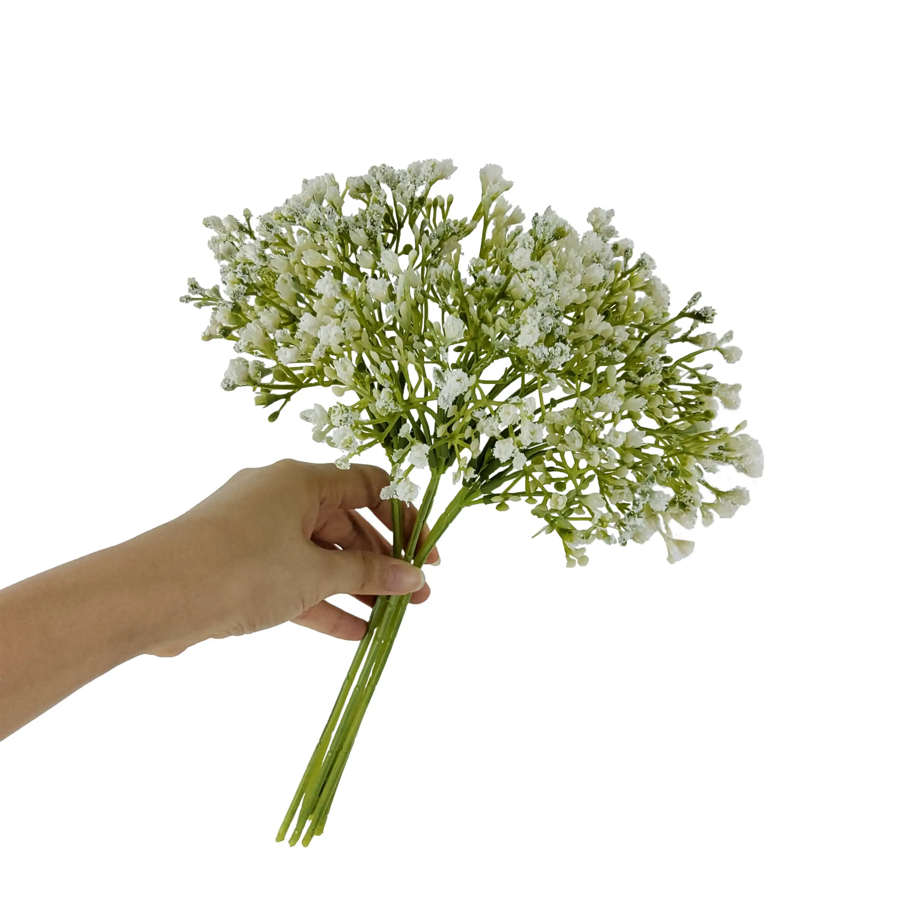 12 inch Artificial Baby's Breath Flower Pick, White Color. Indoor Use.