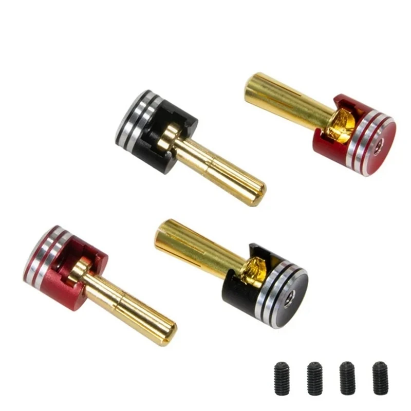 ABVJ-Welding-Free Hard Shell Metal Heatsink Bullet Plugs & Grips 4Mm/5Mm Set For 1/10 Off-Road Truck RC Car Upgrade Parts